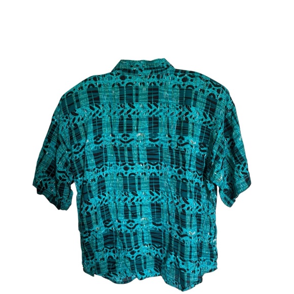 Judy Knapp California Medium Geometric Pattern Boho Classic Collar Vintage Shirt - Picture 2 of 6